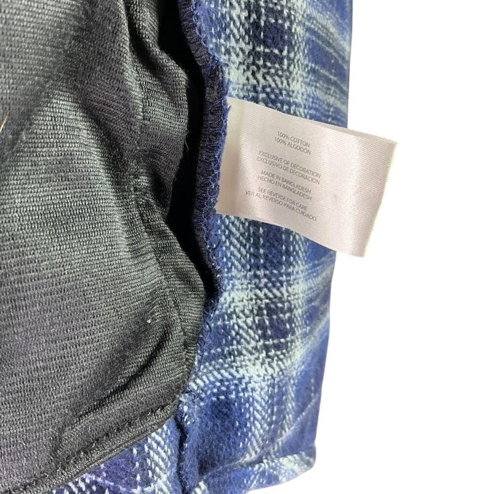 Woolrich Brawny Flannel Shirt Men XL Blue Plaid Button Long Sleeve Shacket - Picture 9 of 11